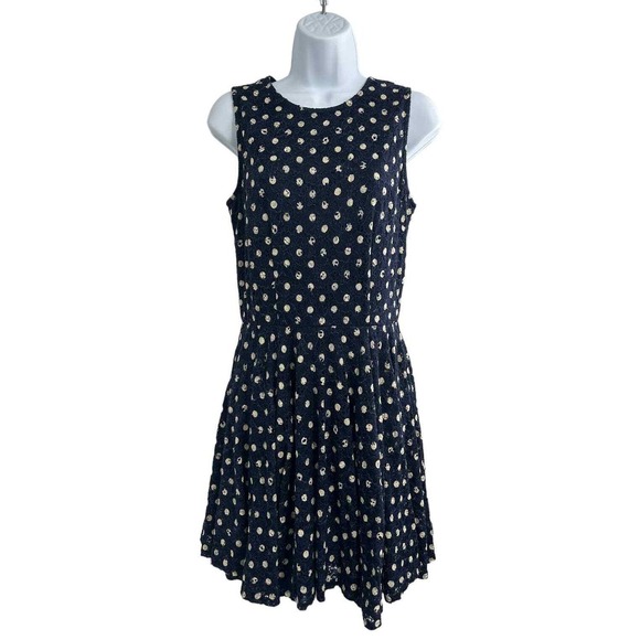 Maison Jules Dresses & Skirts - Maison Jules Blue Polka Dot Fit and Flare Dress Medium Cocktail Office